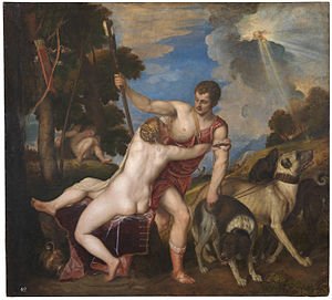 Venus en Adonis, deur Titiaan.